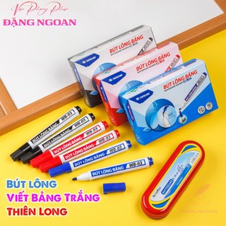 Hộp 10 Bút Dạ Viết Bảng Trắng Thiên Long WB03 - Mực Đậm, Dễ Xóa, An Toàn Cho Giảng Dạy - VPP Đặng Ngoan