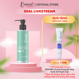 Gel rửa mặt Emmié sạch sâu và kiểm soát mụn 180ml BAO BI MỚI giúp loại bỏ bụi bẩn, ngăn ngừa mụn đầu đen, mụn viêm