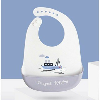 Yếm máng silicone Muslin magical holiday cho bé, yếm ăn dặm trẻ em silicon chống thấm - Monnie Kids