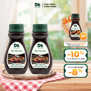 Combo 2 chai sốt chấm 200gr Dh Foods - vị chanh dây, tiêu đen, me chua ngọt nguyên liệu ướp BBQ, chấm thịt nướng hải sản