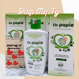 Nước tắm gội thảo dược dr papie 230ml cho bé từ 0m+ drpapie
