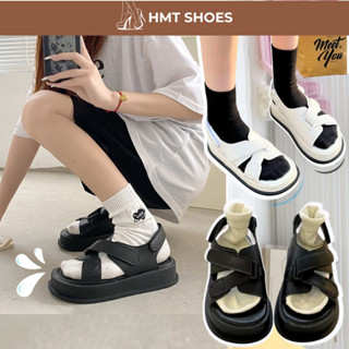 Giày Sandal Nữ Đi Học, Dép Nữ Quai Chéo Đế Cao 4 Phân Phong Cách Hàn Quốc Lên Chân Cực Kì Xinh HMT  Shoes