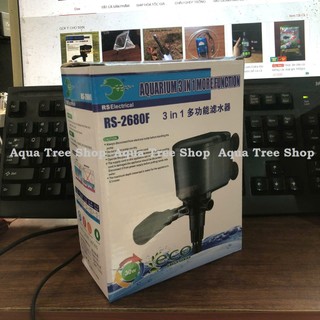 Máy bơm bế cá 3 trong 1 RS-2680F (30W, áp 1.6m, lưu lượng 2100 lít/ giờ)