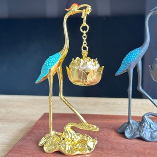  Lư Xông Trầm Hạc Ngậm Hoa sen Hồng Hạc Đốt Trầm Hương Lư đỉnh đốt hương Trầm 