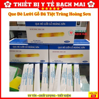 Que Đè Lưỡi Gỗ Hoàng Sơn Đã Tiệt Trùng Từng Vỉ [Hộp 100 Cây]