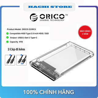 hdd box 2.5 Orico tốc độ 10Gbps cổng Type C ORICO 2139C3-G2 – Hàng Chính Hãng