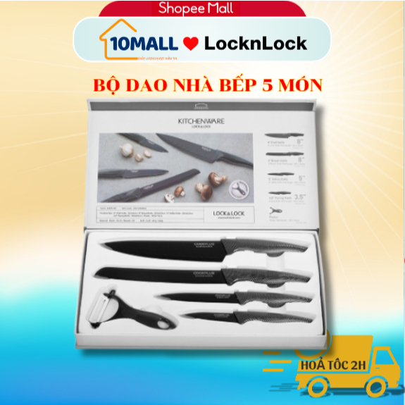 Bộ dao nhà bếp 5 món CKK101S5BLK  LocknLock COOKPLUS - 10MALL