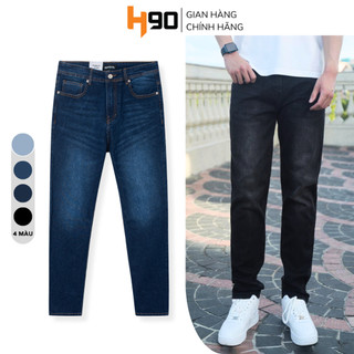 Quần Jean Nam H90, Ống Côn Dáng Ôm Slimfit, Chất Bò Co Giãn Vận Động, Vải Mềm Mịn, Bền Màu QDJ04