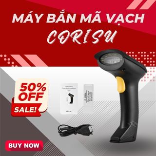 Máy bắn mã vạch corisu 1d, 2d - hàng chính hãng, không dây, bluetooth 5.0, quét mã vạch đa tia