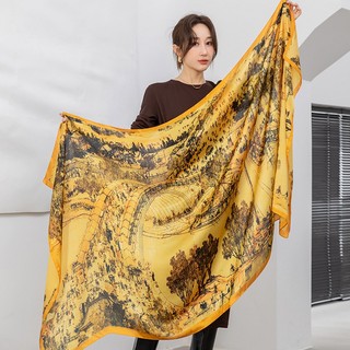 Khăn choàng lụa dài màu sắc 90x180cm thy thy store