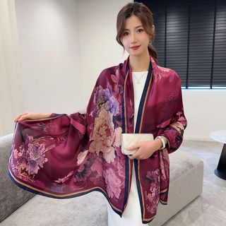 Khăn choàng lụa dài màu sắc 90x180cm thy thy store