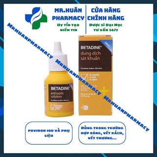 Dung dịch sát khuẩn Betadine Antiseptic Solution 30ml - Cồn vàng dùng để sát khuẩn vết thương