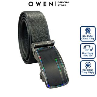 Thắt lưng da nam cao cấp OWEN BELT232611 dây màu đen Da bò thật 100% không phồng rộp,bong tróc.nhập khẩu Thắt lưng mặt k