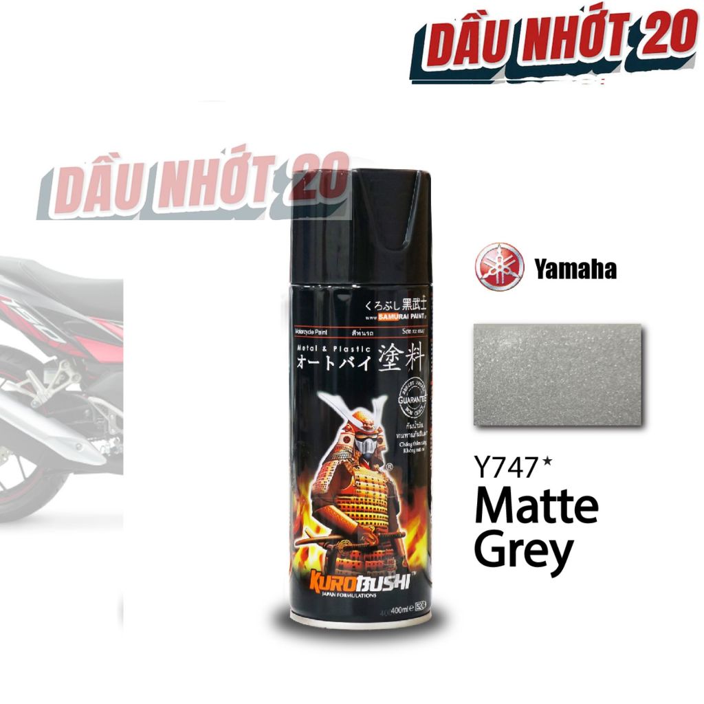 Sơn xịt Samurai Y747 màu xám mờ - Matte Grey