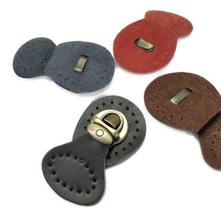 Khóa kim loại viền da PU gắn túi xách, ví handmade dyi