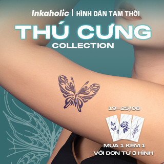 [Thú Cưng Collection] Hình dán tạm thời Inkaholic bản to, dán trong 15 ngày, 100% tự nhiên và chống nước