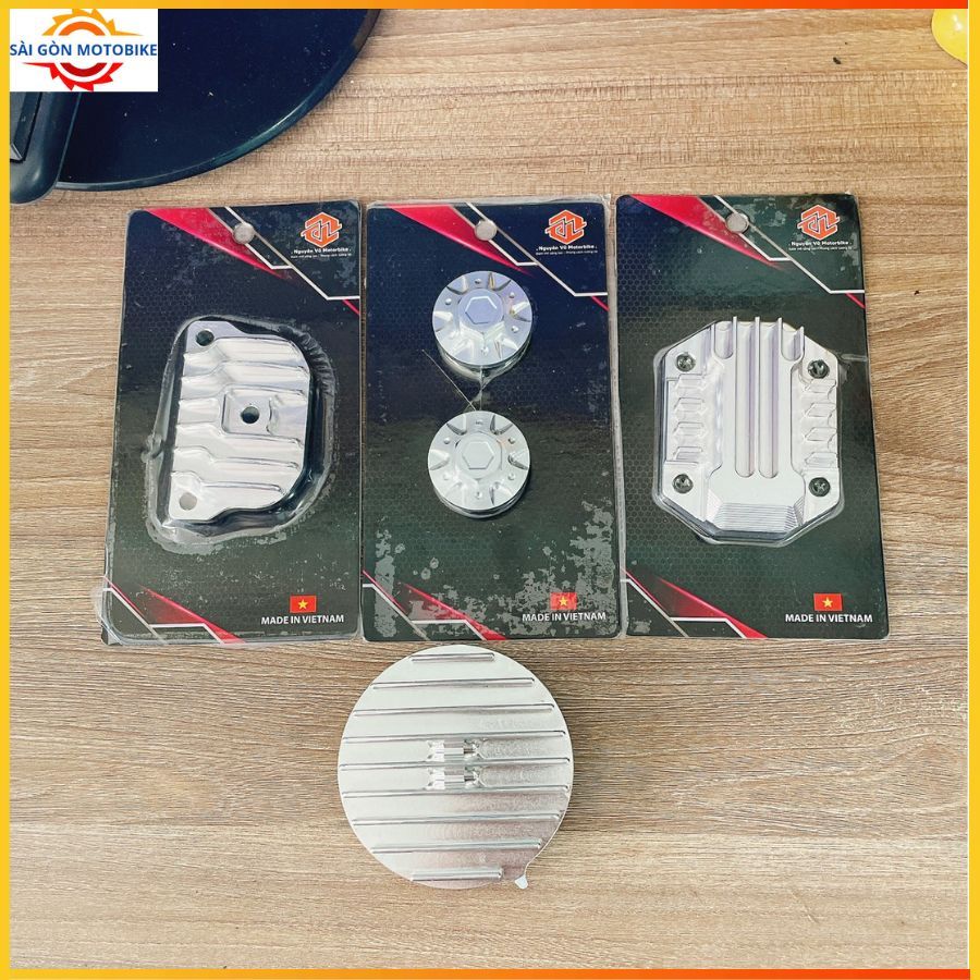 Bộ Nắp đầu bò nhôm CNC gắn xe Wave/Dream , Nắp đầu bò CNC, Nắp đầu bò Wave , Dream