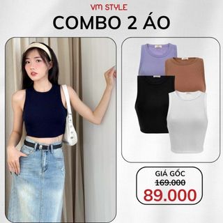 [2 ÁO 89K] Áo thun 3 lỗ VMSTYLE croptop đi biển gân tăm co dãn trơn nhiều màu thời trang mùa hè 20479 -ATU00190