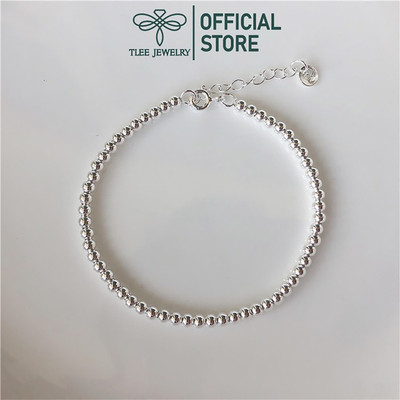 Lắc tay bạc TLEE bi trơn bạc sáng bóng TLEE JEWELRY LT0128