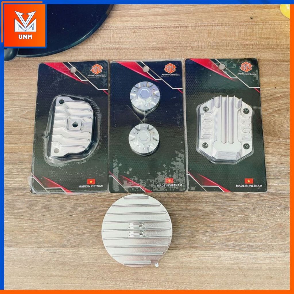 ⭐ [ Ảnh Thật ] Bộ Nắp đầu bò nhôm CNC gắn xe Wave/Dream >>> Nắp đầu bò CNC, Nắp đầu bò Wave , Dream