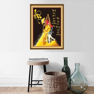 Tranh đính đá chữ lộc KT:50x68cm. tranh gắn đá chưa gắn.