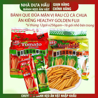 [256gam~16gói nhỏ] Bánh que đũa mặn vị rau củ/ cà chua ăn kiêng GOLDEN FUJI Hongkong -ăn vặt healthy ngon bổ rẻ