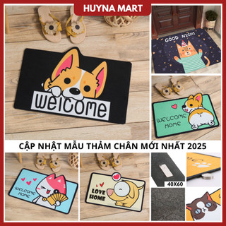 Thảm lau chân 3D, bề mặt thảm thấm hút nước, mặt đế chống trơn trượt, nhiều mẫu, KT 40x60cm T01