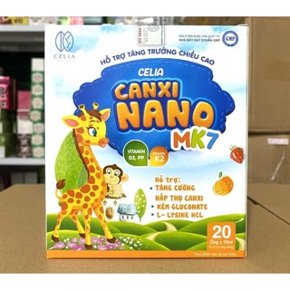 Celia Canxi Nano Mk7 phát triển chiều cao, kích thích ăn ngon, cho xương chắc khoẻ chống còi xương, loãng xương 20 ống