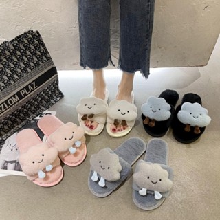 Dép Quai Ngang Vải Lông Kiểu Hàn Quốc Hình Đám Mây Ngộ Ngĩnh - D17 - D129