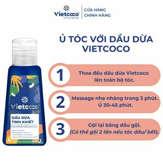 Dầu dừa tinh khiết mỹ phẩm Vietcoco 50ml (tuýp nhựa, date mới)