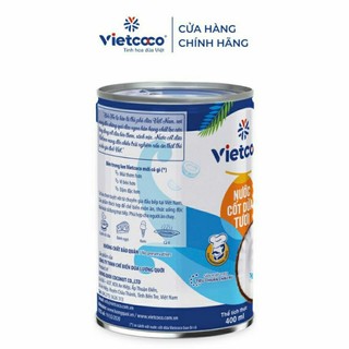 1 Lon nước cốt dừa tươi vietcoco date mới (lon 400ml)