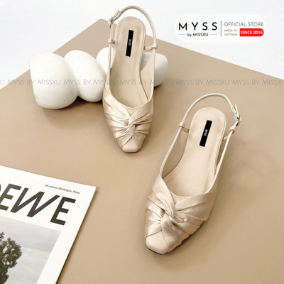 Giày cao gót nữ MYSS mũi vuông phối quai xoắn 3cm thời trang - CG298