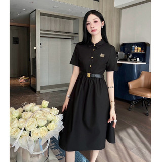 Váy Nữ Dáng Dáng Dài Cổ Sơmi JARI- CLOTHES Thiết Kế Nhẹ Nhàng Thanh Lịch ( Tặng Kèm Nịt )