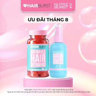 Combo Kẹo Dẻo + Xịt Dưỡng Làm Phồng, Kích Thích Mọc Tóc HAIRBURST 125ml + 60 Viên