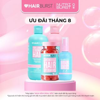 Combo Chăm sóc toàn diện HAIRBURST Dầu gội xả 350ml/chai + Xịt tóc125ml + Kẹo dẻo 60Viên