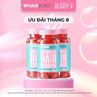[ Date 03.2025] Combo 3 lọ kẹo dẻo vitamin chăm sóc, kích thích mọc tóc HAIRBURST chewable hair vitamins