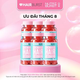 [ Date 03.2025] Combo 6 lọ kẹo dẻo vitamin chăm sóc, hỗ trợ mọc tóc HAIRBURST chewable hair vitamins