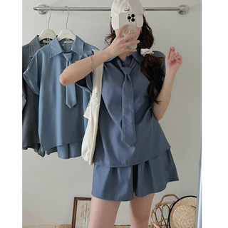 Sét áo sơ mi kèm cà vạt ,quần short CHANGSTORE - S87