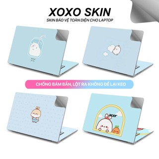 Skin Dán Laptop 10 Mẫu Chibi Màu Xanh Nhẹ - Miếng dán skin laptop cắt sẵn theo từng máy