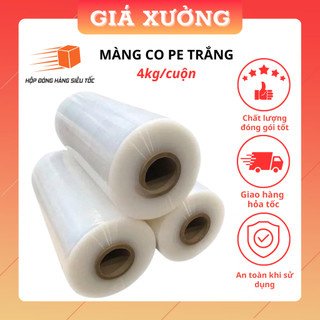Màng PE Trắng 4kg Quấn Hàng Dai Bền Siêu Cấp