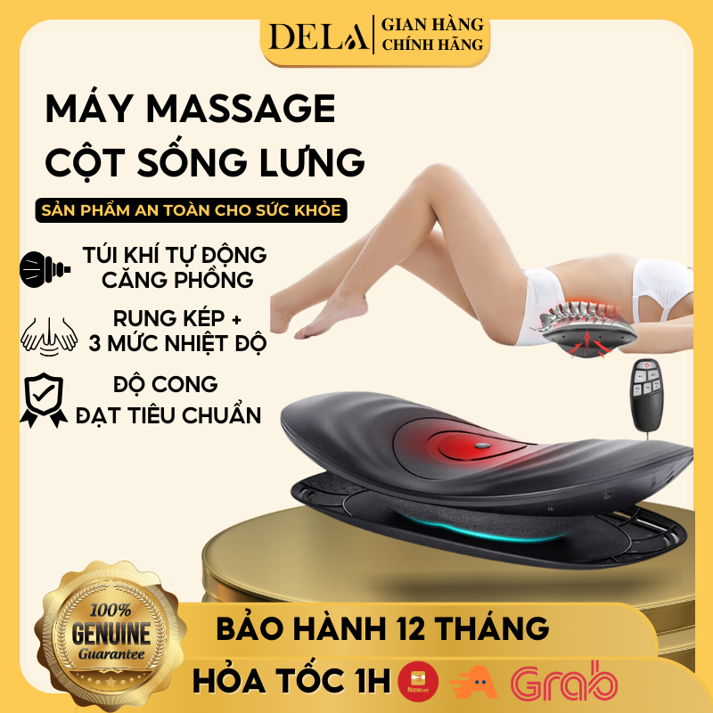 Máy Massage Cột Sống Lưng DELADEP Mát Xa Lưng KèmTúi Khí Trị Liệu 4 Chế Độ Sưởi Ấm Hồng Ngoại Rung Tần Số Kép MSL01