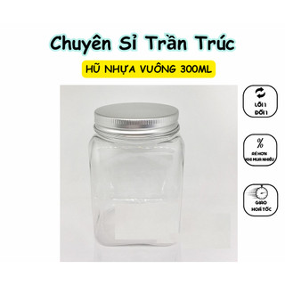 Hũ nhựa nắp nhôm vuông 300ml cao 10cm,Hộp nhựa vuông 300ml đựng thực phẩm, hũ nhựa pet vuông , keo nhựa vuông