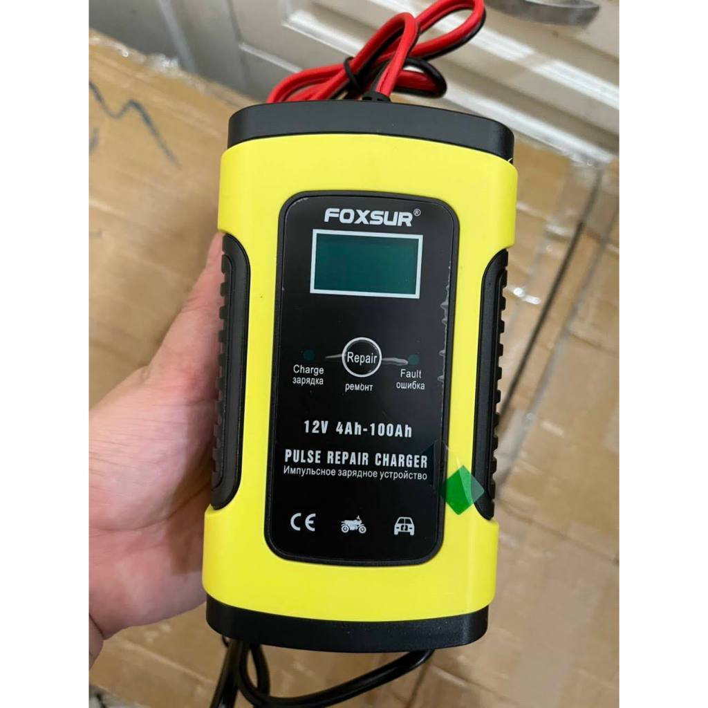Bộ Sạc Ắc Quy Kèm Phục Hồi Bình, Tự Ngắt Khi Đầy, Khử Sunfat - FOXSUR 12V 5A