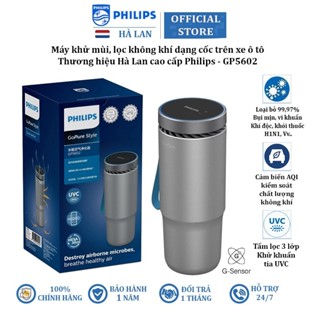 Máy khử mùi, lọc không khí dạng cốc trên xe ô tô Philips GP5602 cao cấp sử dụng Chíp G-Senser thông dụng