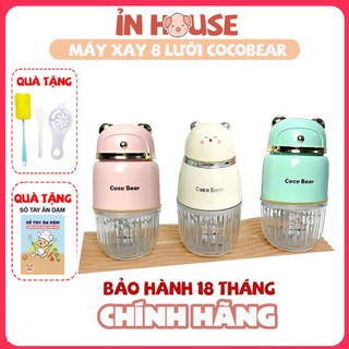 (Tặng sổ tay) Máy xay COCOBEAR 8 lưỡi dao xay đồ ăn dặm cho bé, bảo hành 18m- ỈN House