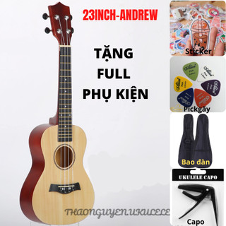 Đàn ukulele Concert gỗ mộc siêu rẻ-tặng đủ phụ kiện bao dan