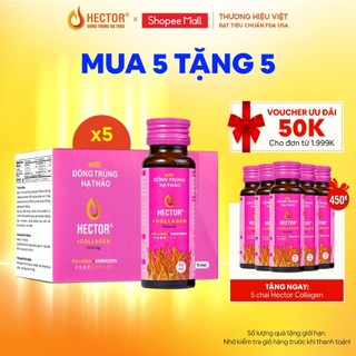 Combo 5 hộp Nước uống Collagen Đông Trùng Hạ Thảo Hector 5000mg
