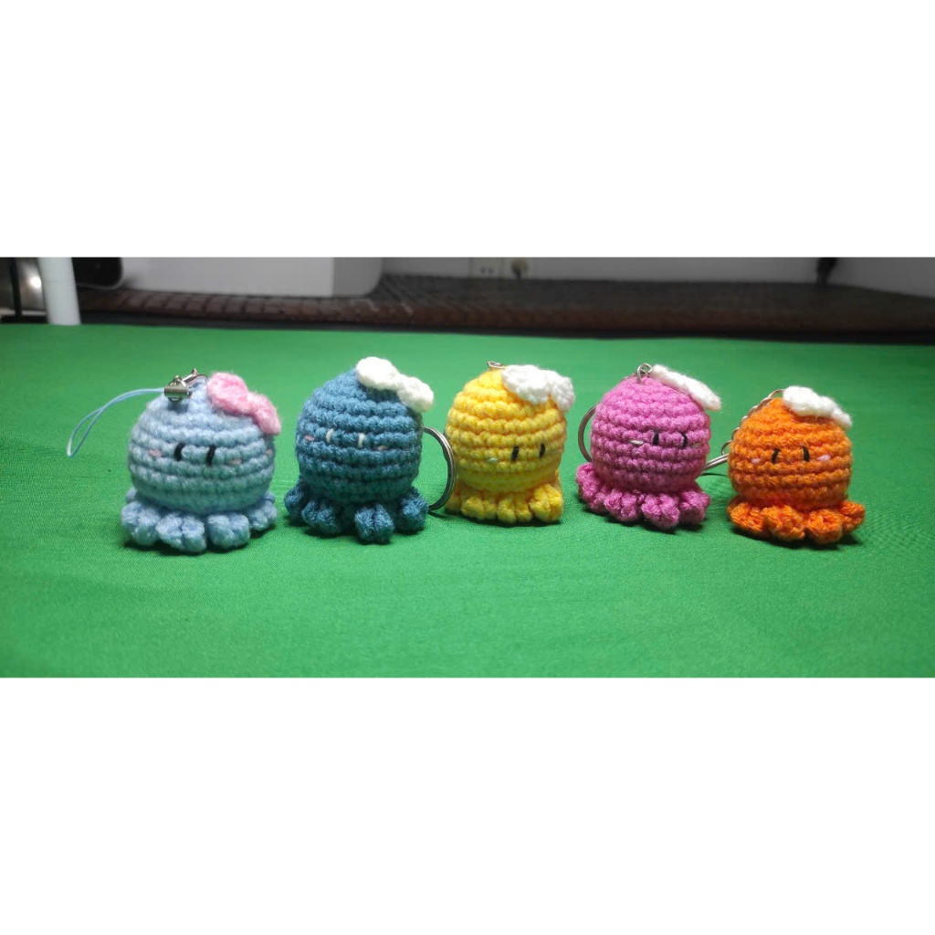Móc khóa bạch tuộc mini móc len - Amigurumi mini octopus 🐙