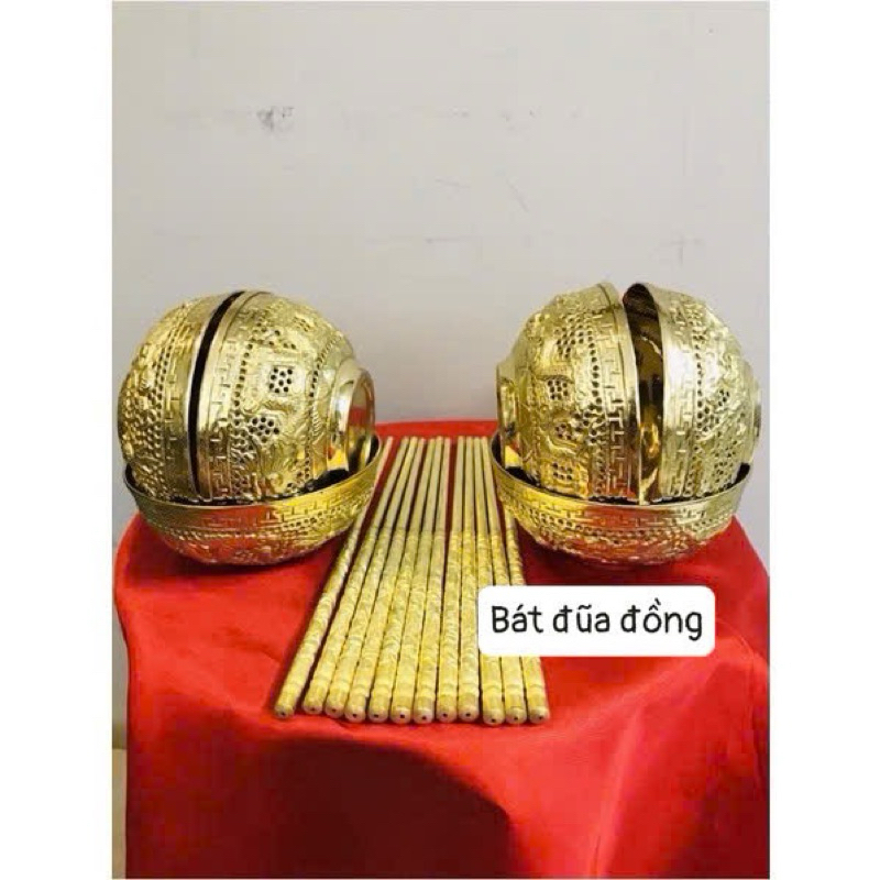 bát đũa thờ bằng đồng