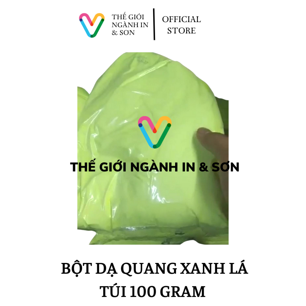 Bột dạ quang xanh lá túi 100 gram